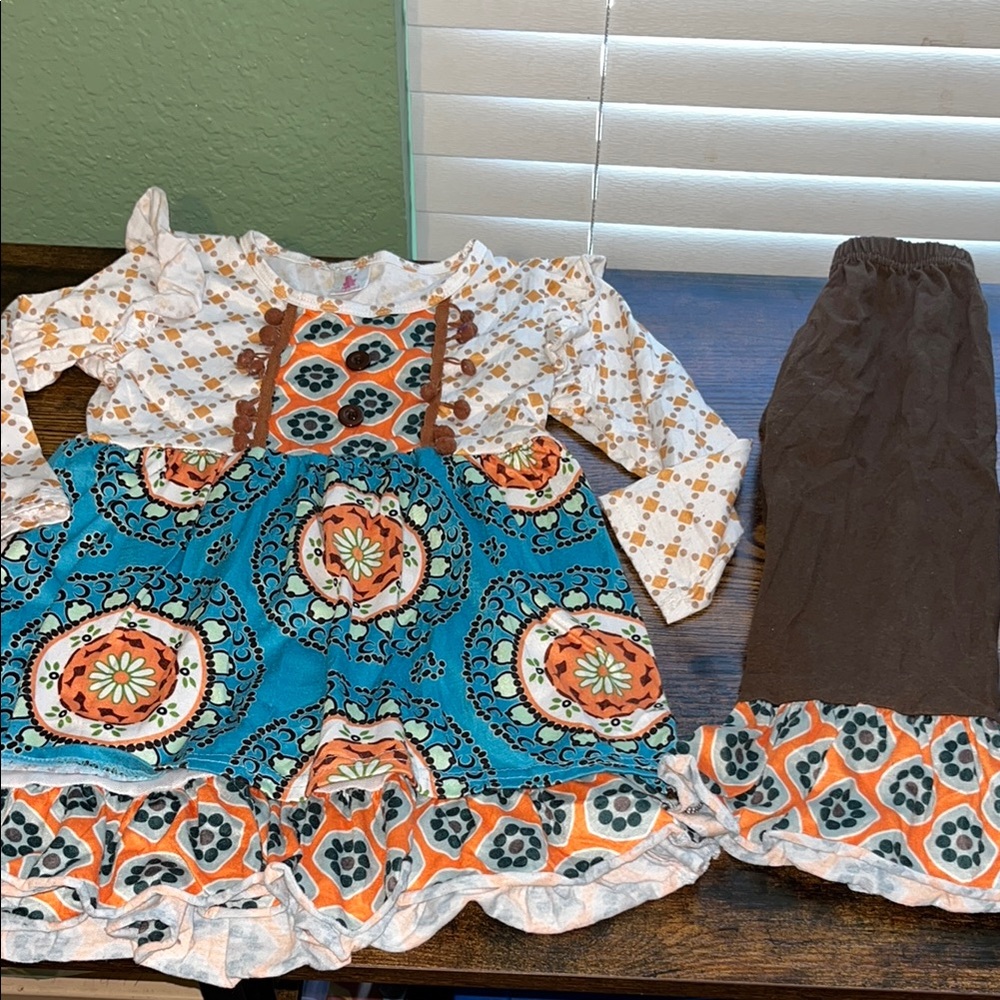 Kids Floral Matching Set - Blue, Orange, Brown